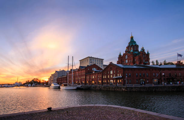 istock Amazing sunrise cityscape in North Harbour 1268271039