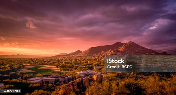 Beautiful Colorful Sunset Over Phoenixazusa Stock Photo - Download Image Now - Arizona, Scottsdale - Arizona, Phoenix - Arizona
