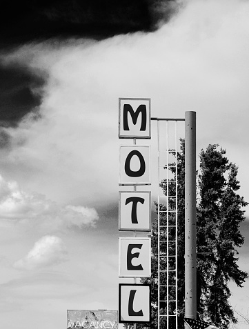 Vintage Motel Sign on Route 66. California.