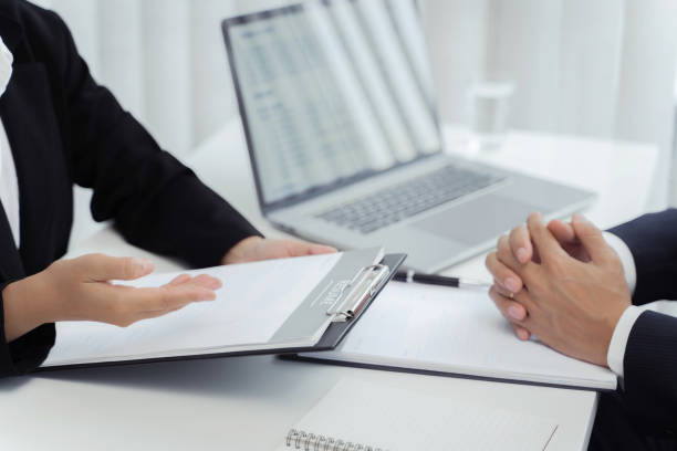 istock Recruitment Concept, Human resource manager with candidate in job interview. 1268285042