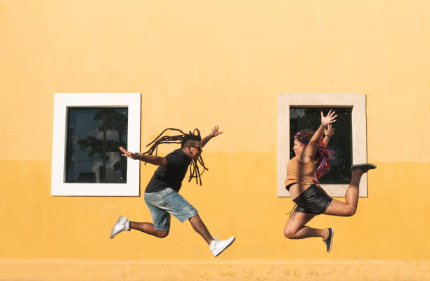 istock Punk people jumping outdoors 1268285055