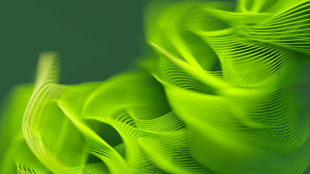 sfondo astratto - fiber optic technology abstract green foto e immagini stock