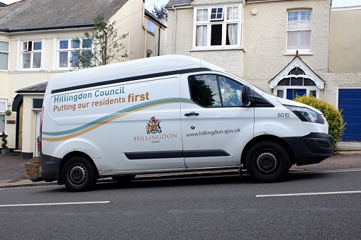 Chorleywood, Hertfordshire, England, UK - August 24th 2020: Hillingdon London Borough Council Ford Transit large van