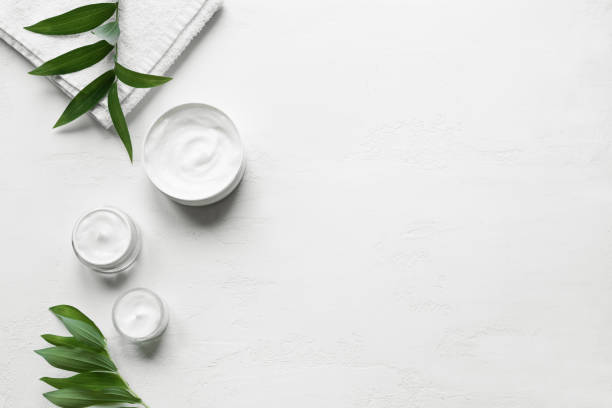 istock Natural cosmetics and green leaves 1268288896