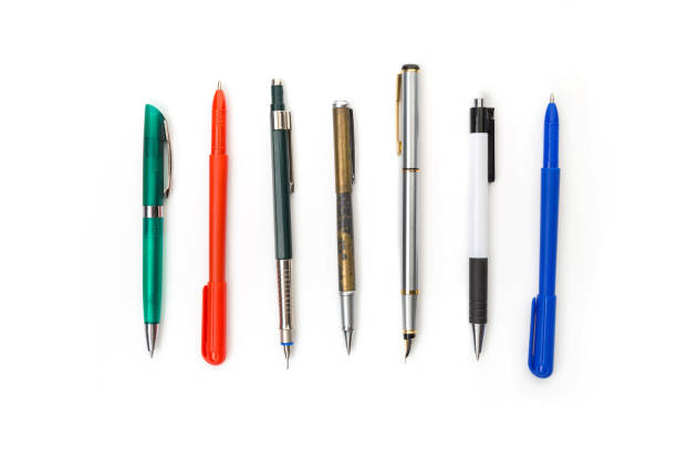 istock Assortment of various Chancery isolated on white. pen-pencil 1268289564