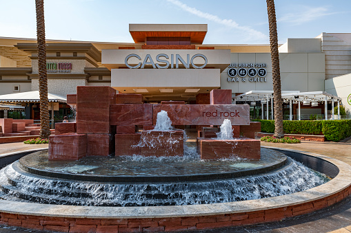 Summerlin, Nevada, United States - August 22, 2020: Red Rock Casino and Resort in Summerlin Nevada. It is about 20 minutes drive west of major hotels and casino on Las Vegas Blvd. Opened in 2006 and manaed and operated by Station Casino.