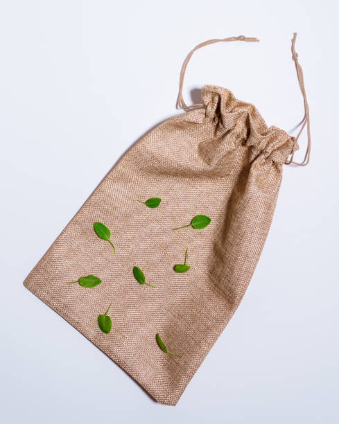 istock Brown Empty Kraft Bags on white background. Packaging template mockup. Top view package 1268292365