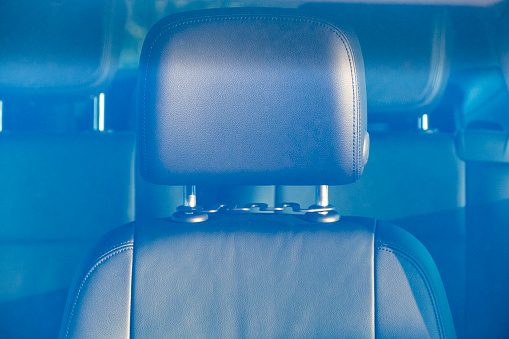 Smooth leather seats of a modern car