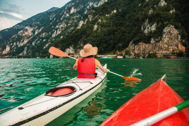 istock Kayaking together on the lake 1268298637