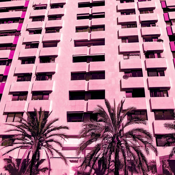 istock Palm trees and architecture. Travel concept art 1268299746