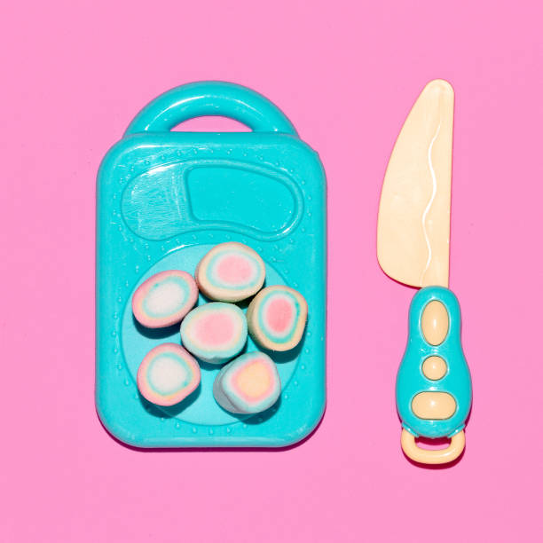 istock Marshmallow  Sweet lover. Pink Candy flatlay art 1268302756