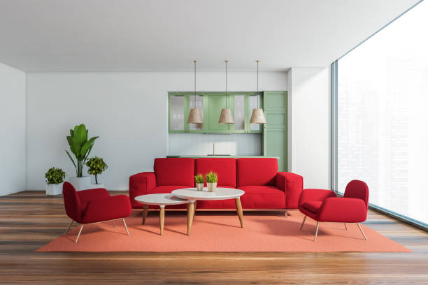 istock White living room and kitchen interior 1268304160