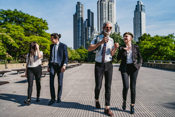 istock Business people discussing outdoors 1268304294