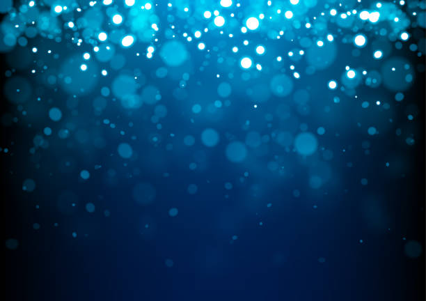 Blue Christmas abstract sparkles Blue shiny sparkling glittering winter background vector illustration for use as background template on Christmas designs, cards, flyers, banners, advertising, brochures, posters, digital presentations, slideshows, PowerPoint, websites focus on foreground illustrations stock illustrations