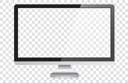 Modern Widescreen HD Desktop PC Monitor Vector Illustration