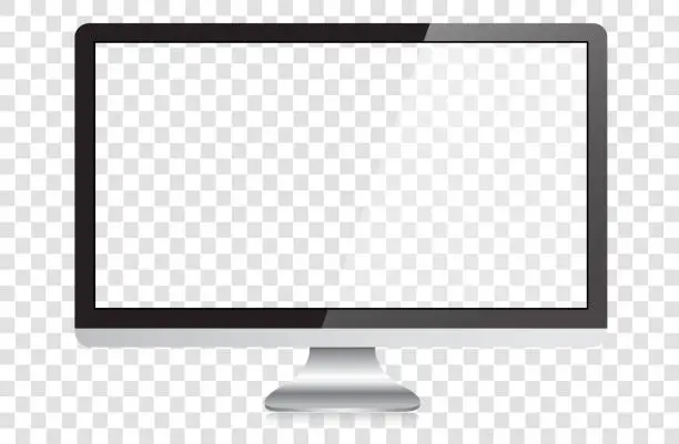 Vector illustration of Modern Widescreen HD Desktop PC Monitor