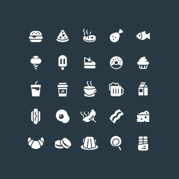 Vector illustration of Flat Food & Drink Icons