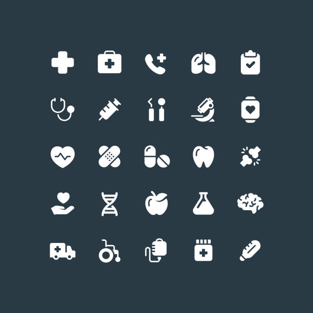 illustrations, cliparts, dessins animés et icônes de flat healthcare & medicine icons - work tool paradigm ideas optometrist