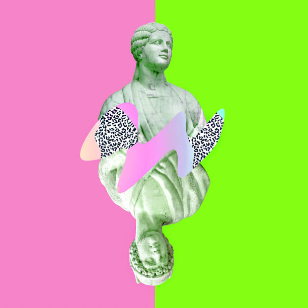 istock Contemporary art collage. Sculpture renaissance playing cards 1268318027