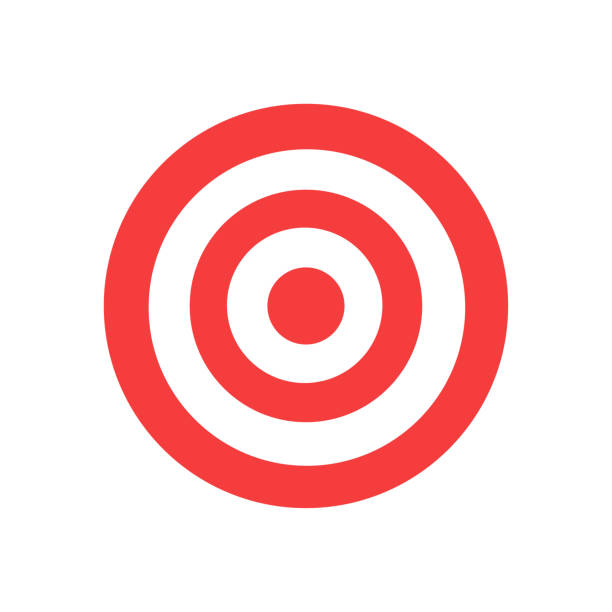 ikon vektor target - tepat sasaran target olahraga ilustrasi stok