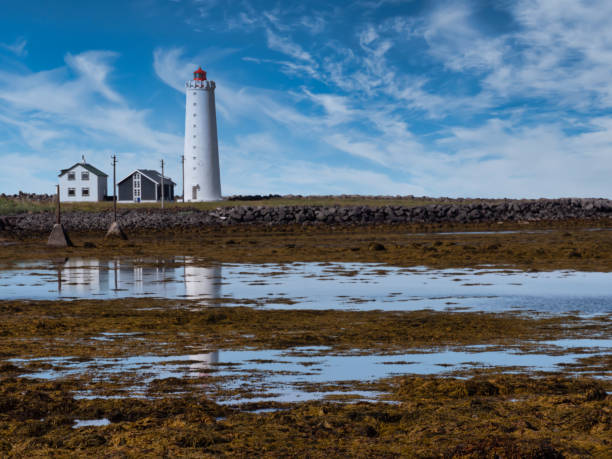 istock Grotta lighthouse near Reykjavik, Iceland 1268333113