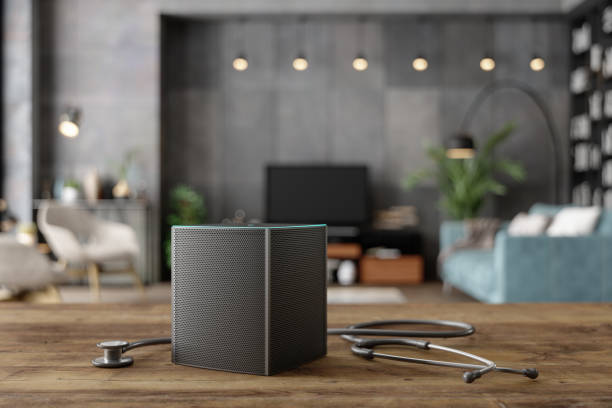 istock Connecting To Doctor With Smart Speaker in Living Room. 1268335561