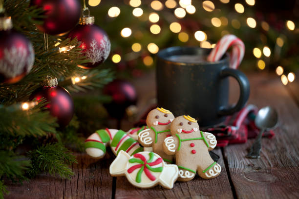 istock Christmas Gingerbread Man Cookies and Hot Chocolate 1268342288