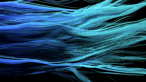 istock Blue Lines background waving to connecting. Wires that connect to communicate. Networks in motion 1268342301