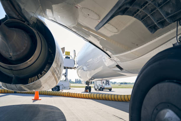 istock Airplane serviced during the refueling process at the airdrome 1268342869