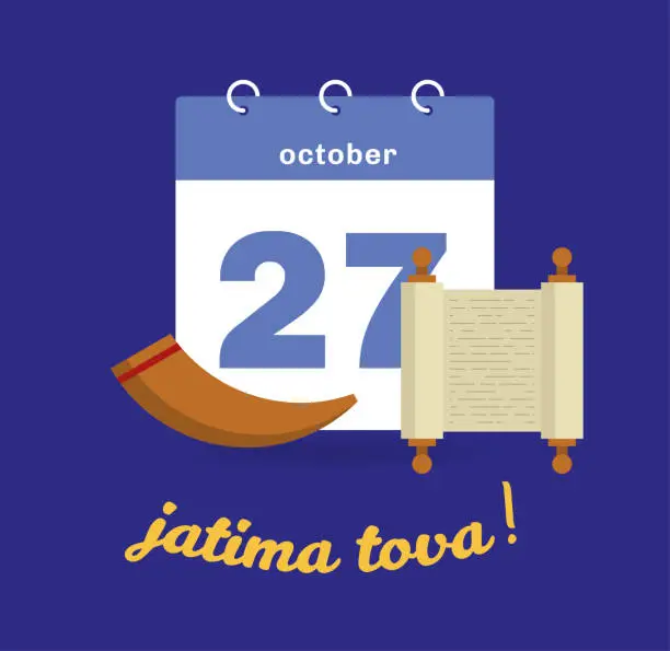 Vector illustration of Vector illustration. Day calendar with date October 27.