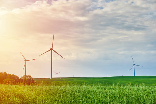 istock Wind turbine in the field. Wind power energy concept 1268346121