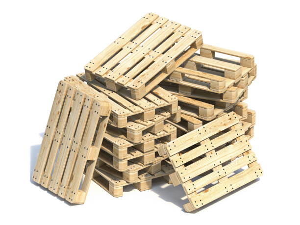 istock Group of wooden pallets 3D 1268348473