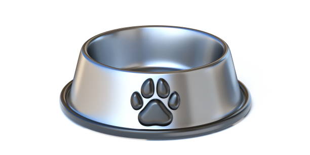 istock Stainless steel pet food bowl 3D 1268348504