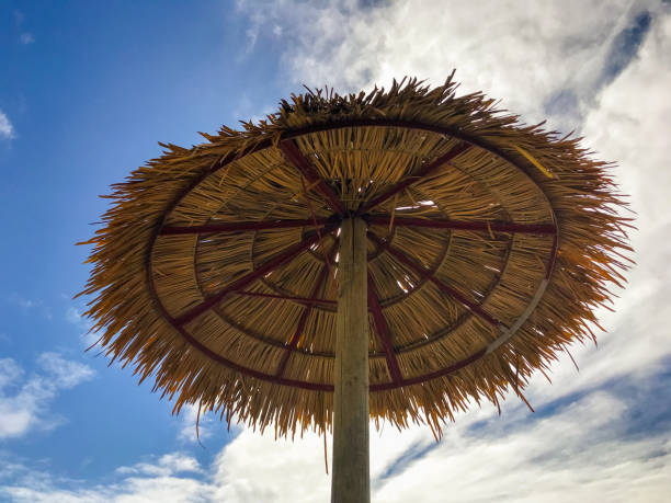 istock A palapa hut from below on a resort in Antigua 1268354486