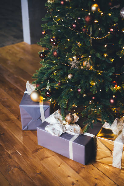 istock Modern Christmas interior. Decorated festive home. 1268356316
