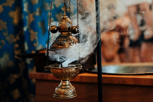 Smoke from incense at orthodox church