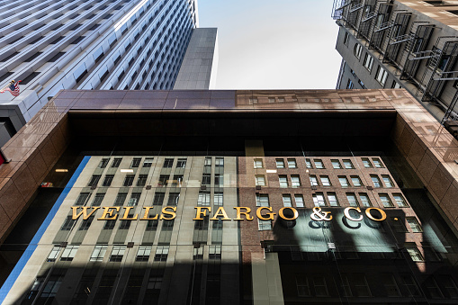 San Francisco California, USA - August  6, 2020: Wells Fargo headquarters and museum located at 420 Montgomery street in San Francisco, CA.