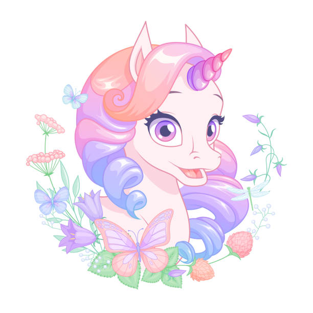 Ilustración de Lindo Bonito Unicornio Bebé Rosa Rodeado De Flores Y Mariposas Ilustración Vectorial Aislada y más Vectores Libres de Derechos de Animal - iStock Ilustración de Lindo Bonito Unicornio Bebé Rosa Rodeado De Flores Y Mariposas Ilustración Vectorial Aislada y más Vectores Libres de Derechos de Animal - iStock