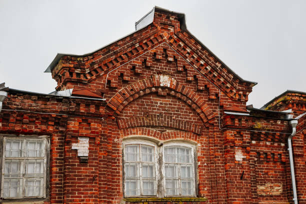 istock Roof of beautiful old red brick building 1268367732