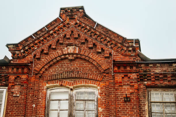 istock Roof of beautiful old red brick building 1268367768