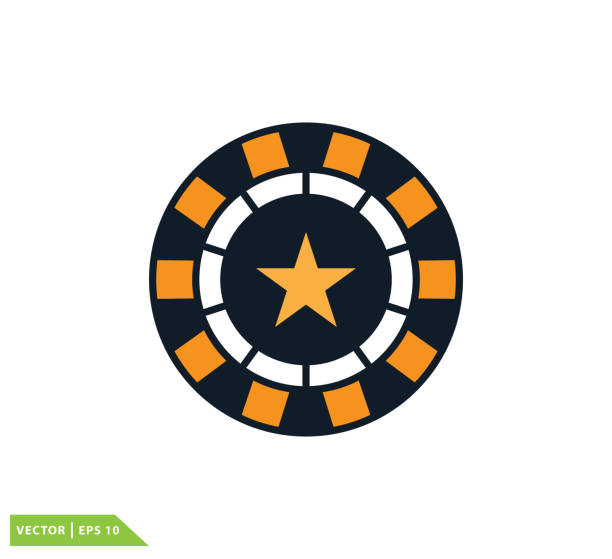 ilustrasi logo vektor ikon kasino gaya datar - slot hoki ilustrasi stok