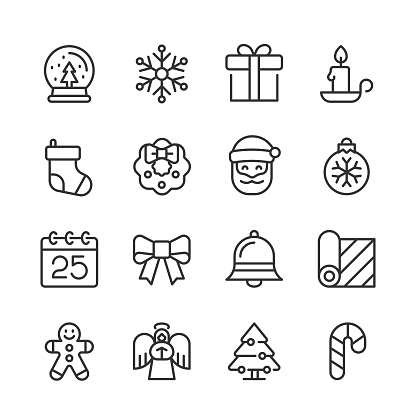 Vector outline icon set appropriate for web and print applications. Designed in 48 x 48 pixel square with 2px editable stroke. Pixel perfect.