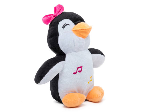 istock cheerful plush penguin on white background 1268372846