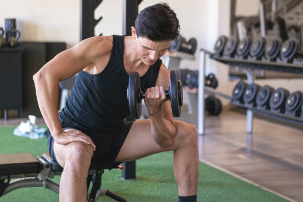 istock Man at the gym 1268373925