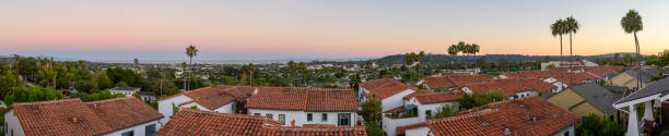 santa barbara ocean view in the lower riviera - mission santa barbara imagens e fotografias de stock