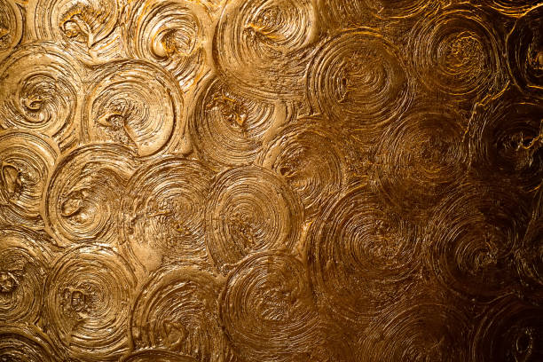 istock Textures made of cement mixed with gold. Used for building wall decoration 1268376583