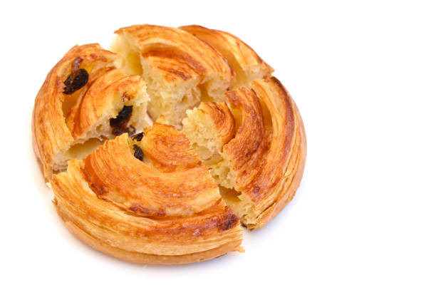 Danish pastry on white background