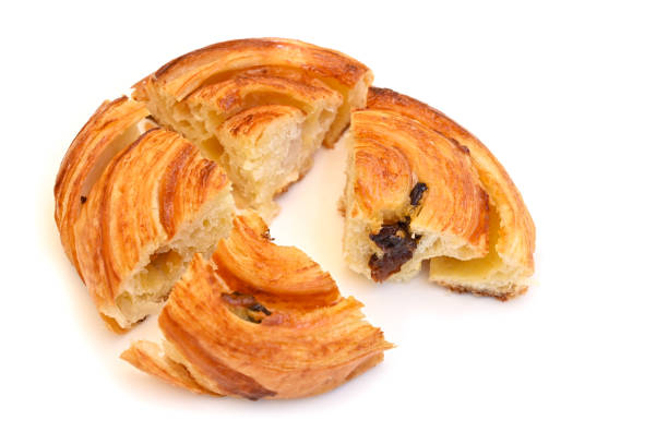 Danish pastry on white background