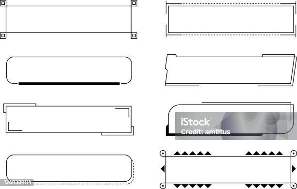 Simple Rectangular Rounded Banner Stylish Rectangle Banners Stock Illustration - Download Image Now ...