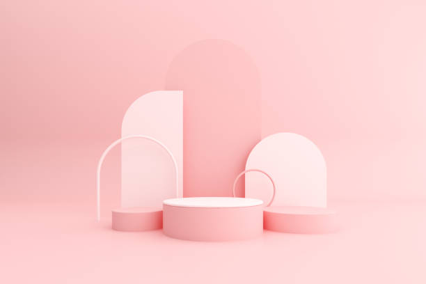 istock 3d render of abstract geometry podium for product presentation. 1268390570